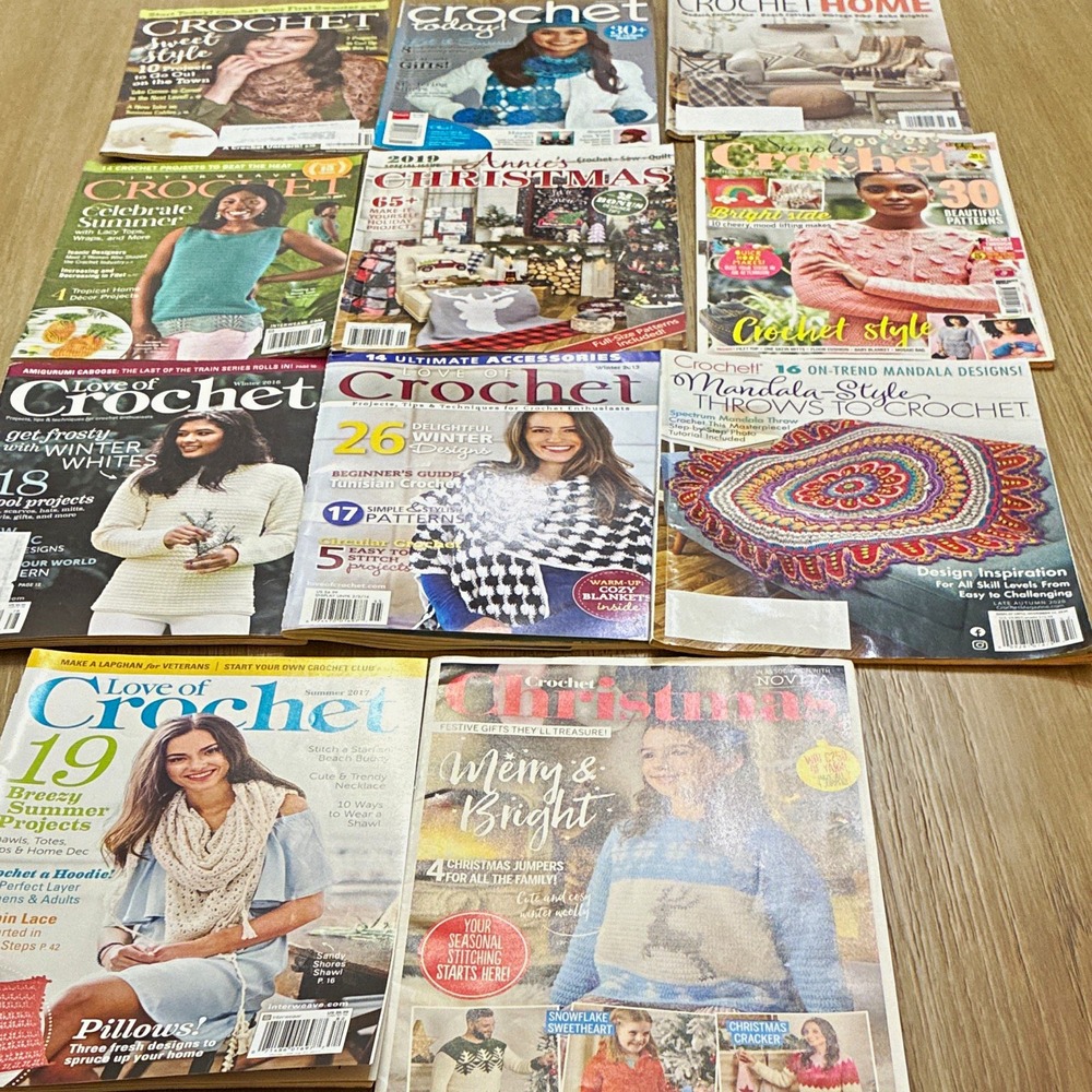 Eleven Crochet Magazines From 2013-2021